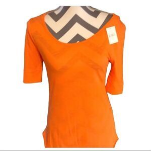 Cato Orange Short Sleeve Top XS NWT